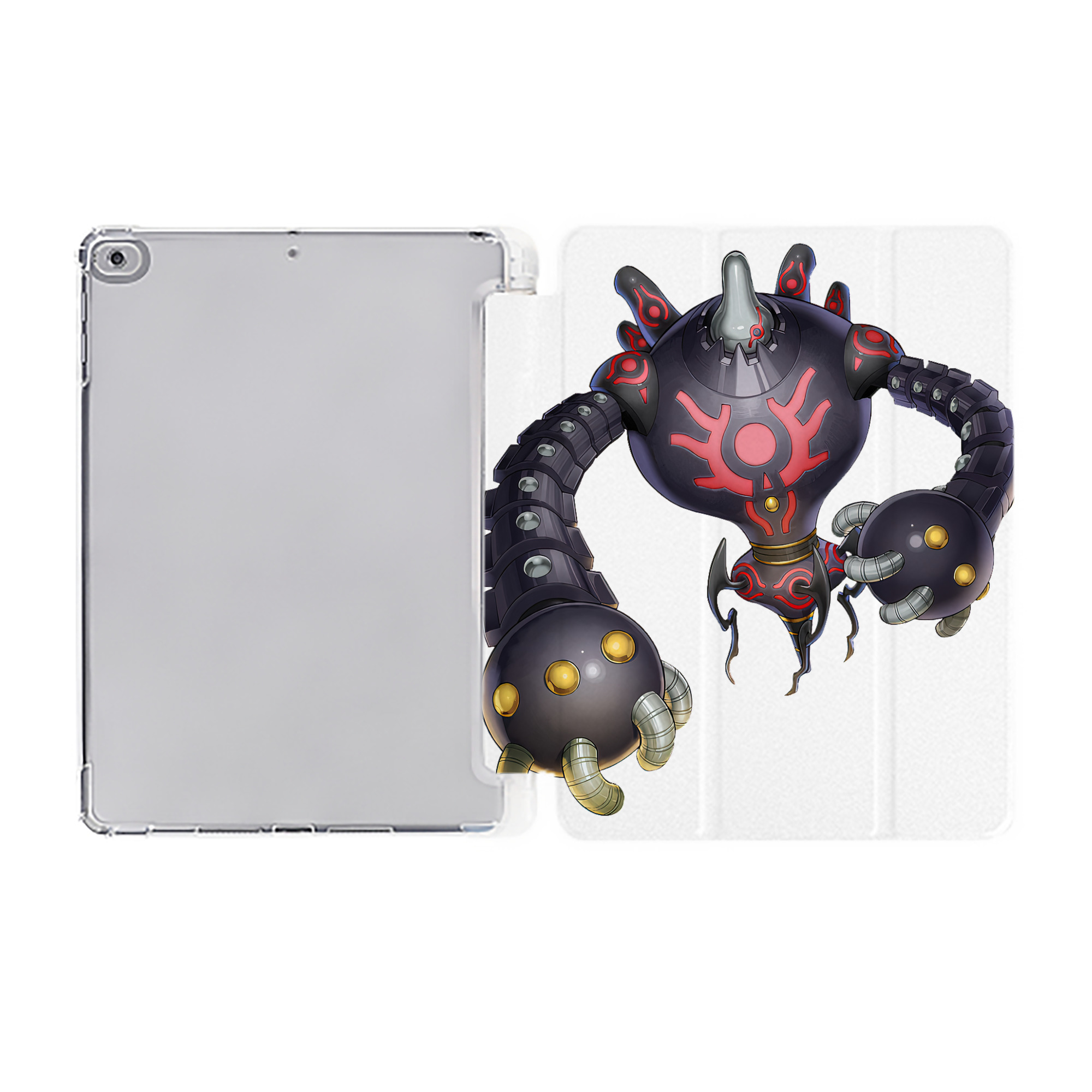 （画像用） 遊☆戯☆王 Yu-Gi-Oh! IPad ケース ペン収納付き 三つ折りスタンド PUレザー×シリコン 対応機種9.5/10.5/10.9インチ